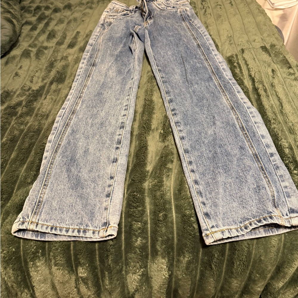 Stylish Blue Straight Leg Women's Jeans